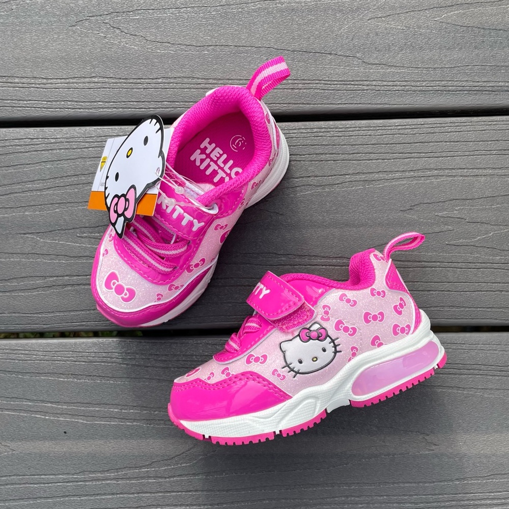Sanrio Hello Kitty Toddlers Lighted Glitter Pink Sneakers Shoes